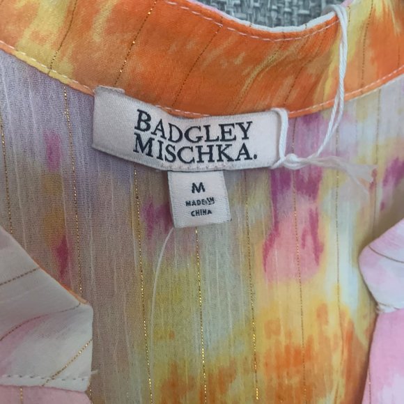 Badgley Mischka Women's Sheer Blouse Medium - Picture 3 of 14